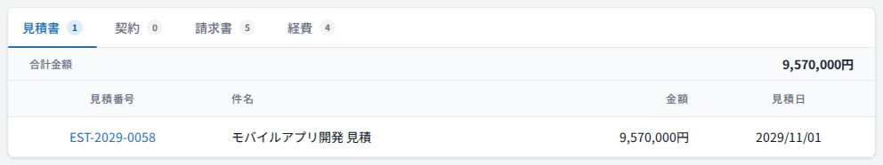 関連帳票タブ